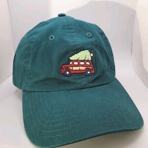 Vineyard Vines Christmas Truck Hat Green 2016 Adjustable Dad Cap Preppy